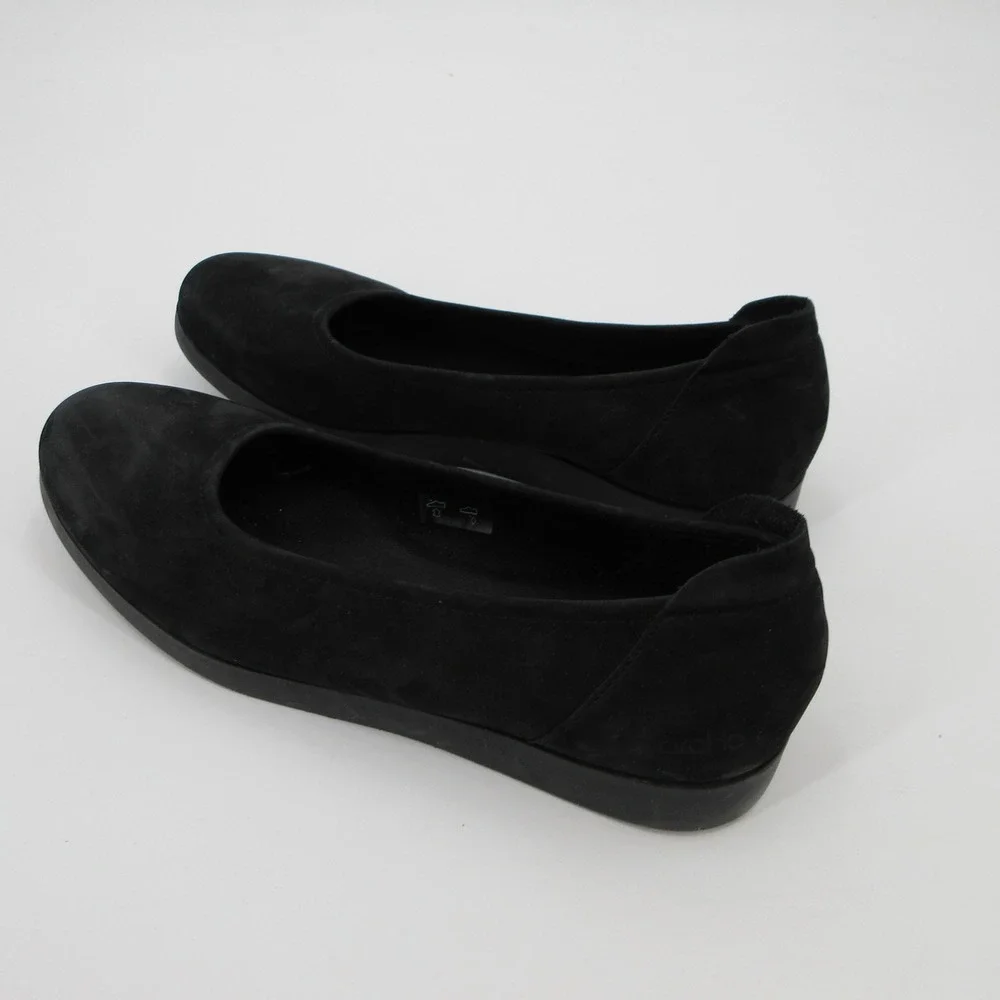 Arche Black Sz 11 Nubuck Leather Flats Round Toe Slip On Shoes Made in France